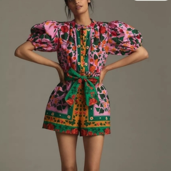 Farm Rio Tropical Tie Romper - Picture 2 of 5